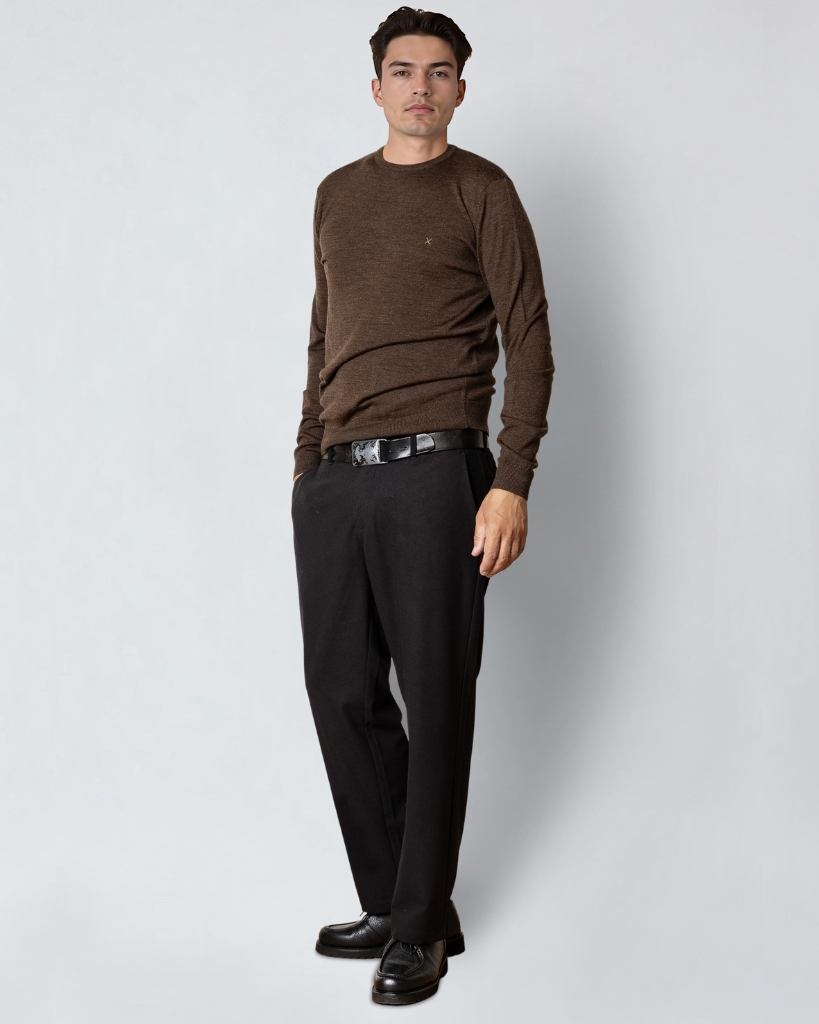 Clean Cut Merino Strik Brun