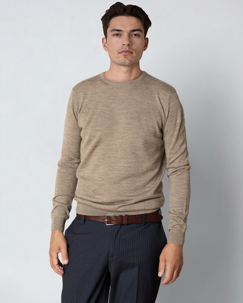 Clean Cut Merino Strik Beige