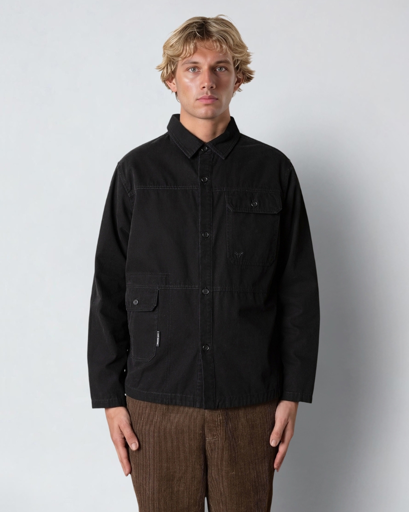 Fat Moose Dereck Overshirt Sort