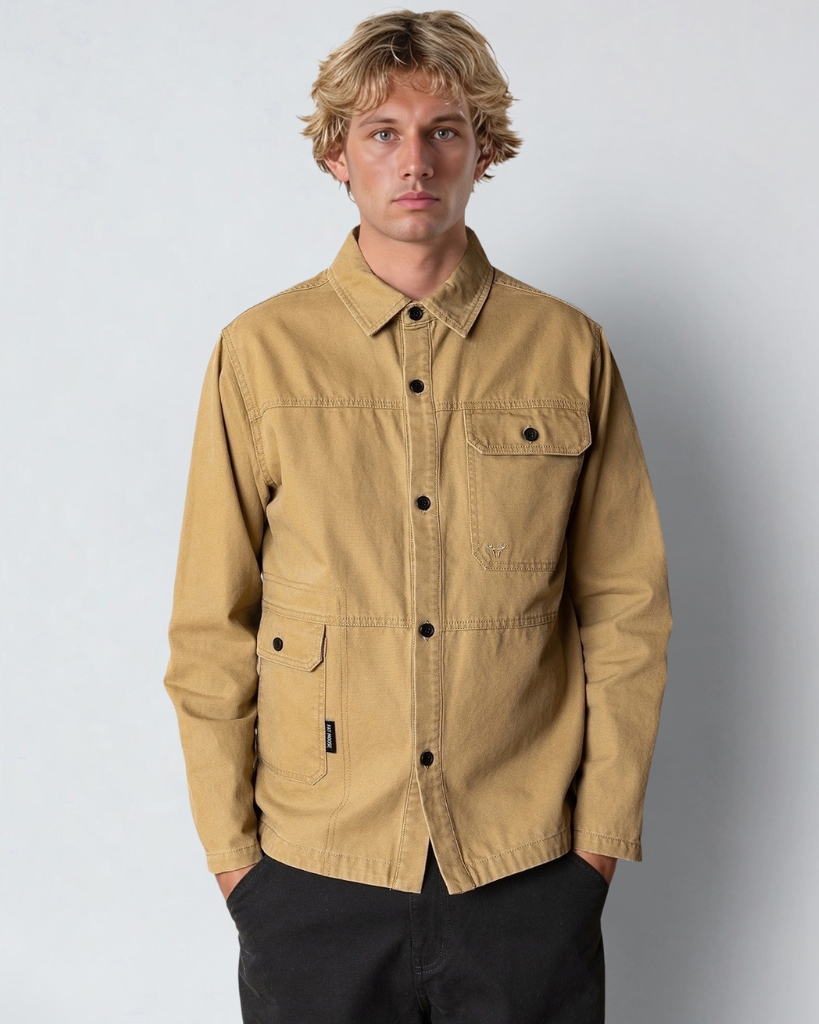 Fat Moose Dereck Overshirt Sand