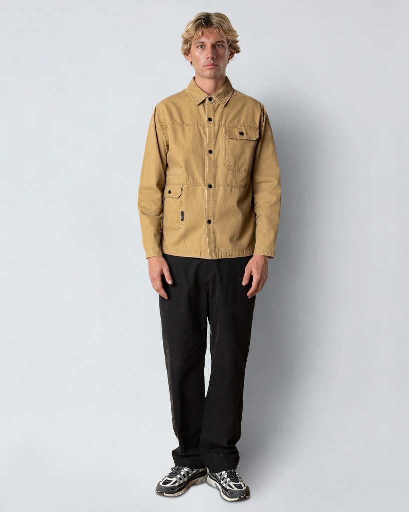 Fat Moose Dereck Overshirt Sand