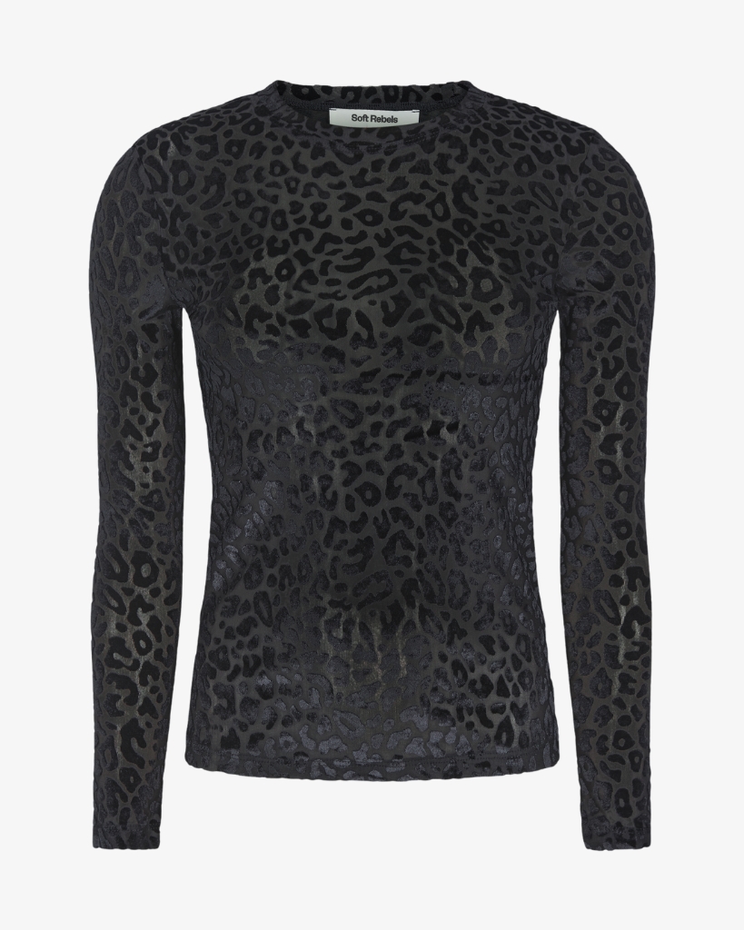 Soft Rebels Zaria Mesh Bluse Sort