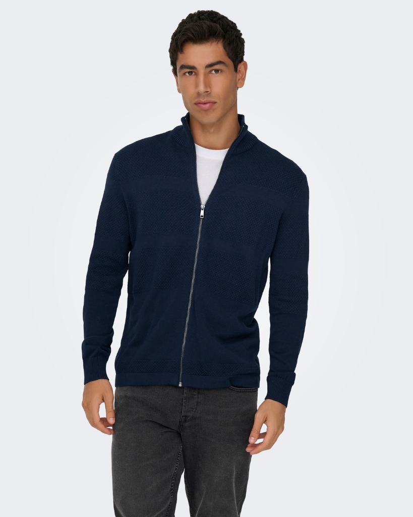 Only and Sons Malik Strik Cardigan Navy