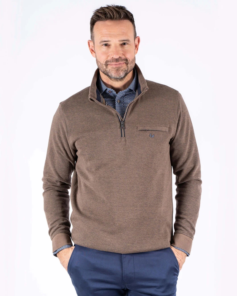 Pre End Leander Half Zip Brun