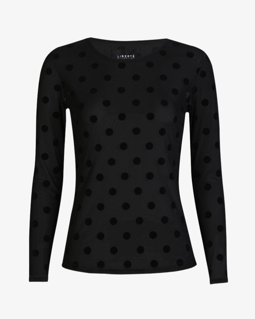 Liberte Mesh T-shirt Sort Dot