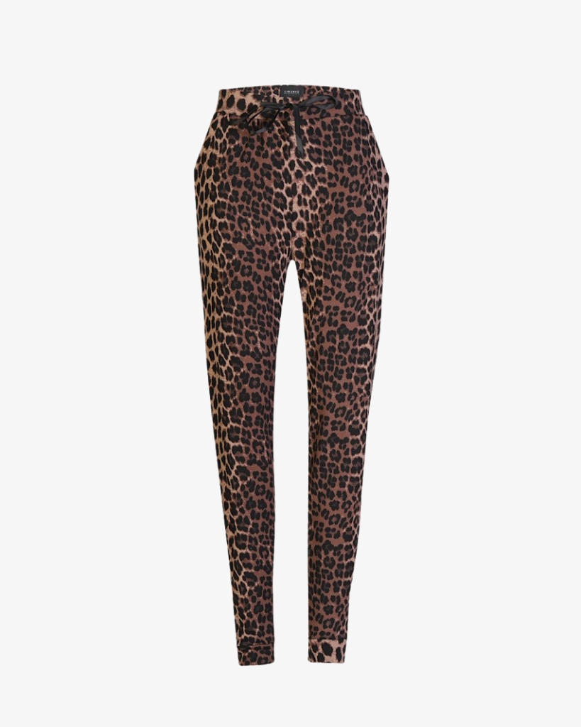 Liberte Alma Bukser Fleece Leopard Brun