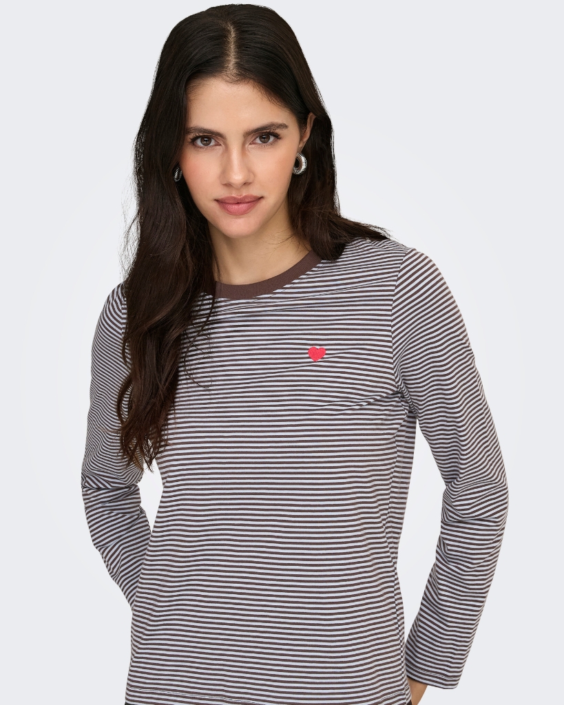 JDY Pisa T-shirt Brun/Lyseblå