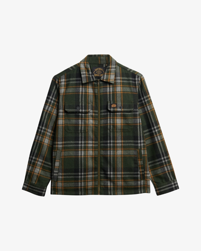 Superdry Miller Uld Zip Overshirt Oliven