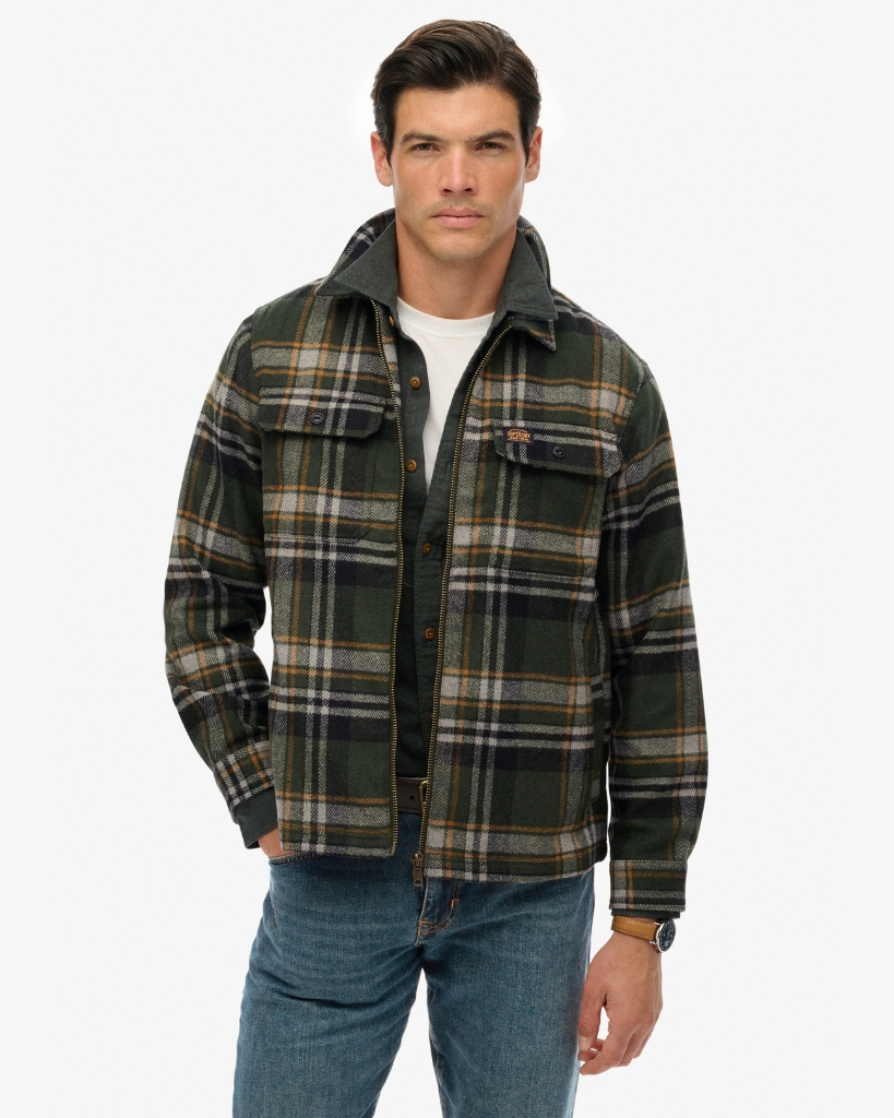 Superdry Miller Uld Zip Overshirt Oliven