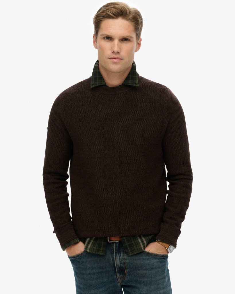 Superdry Texture Strik Mørkebrun