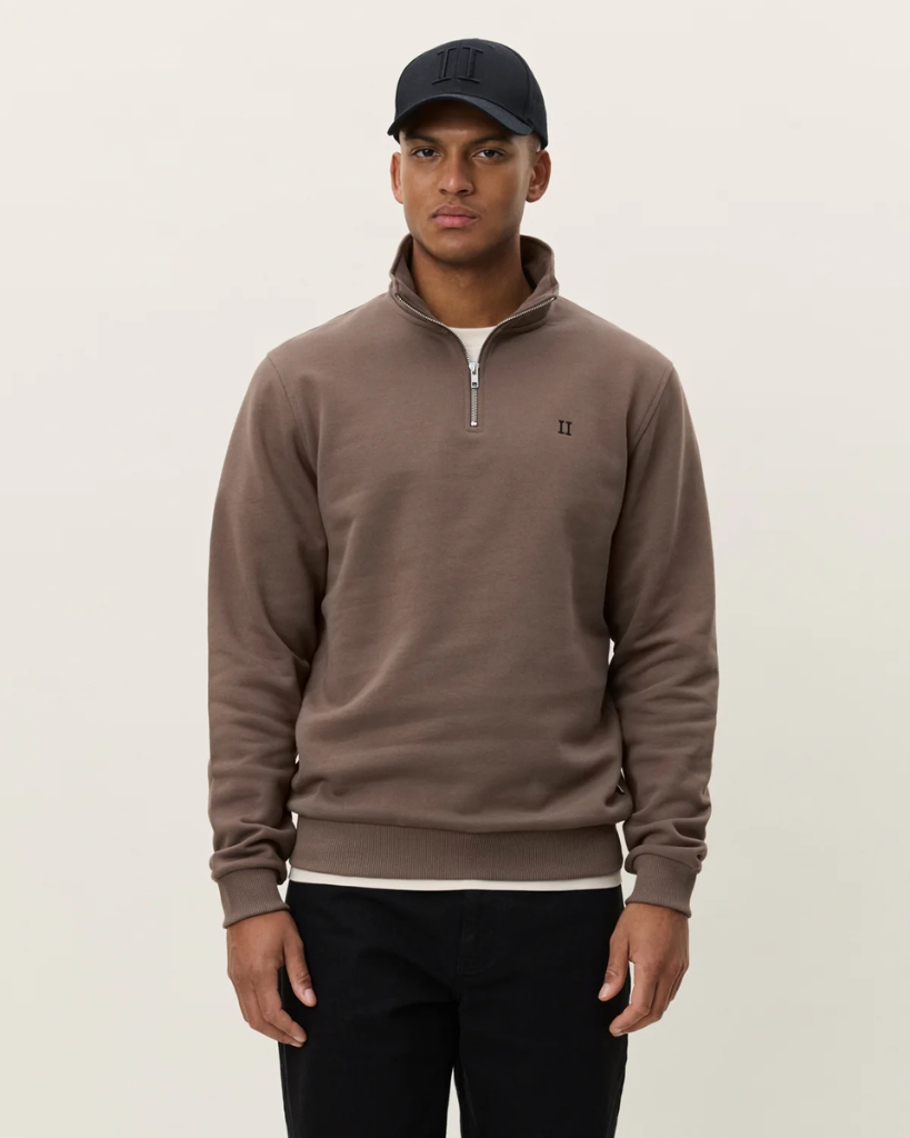 Les Deux Core Contrast Half-zip Sweatshirt Brun
