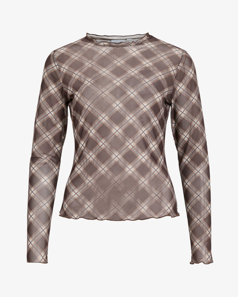 Vila Vininna Check Mesh Brun