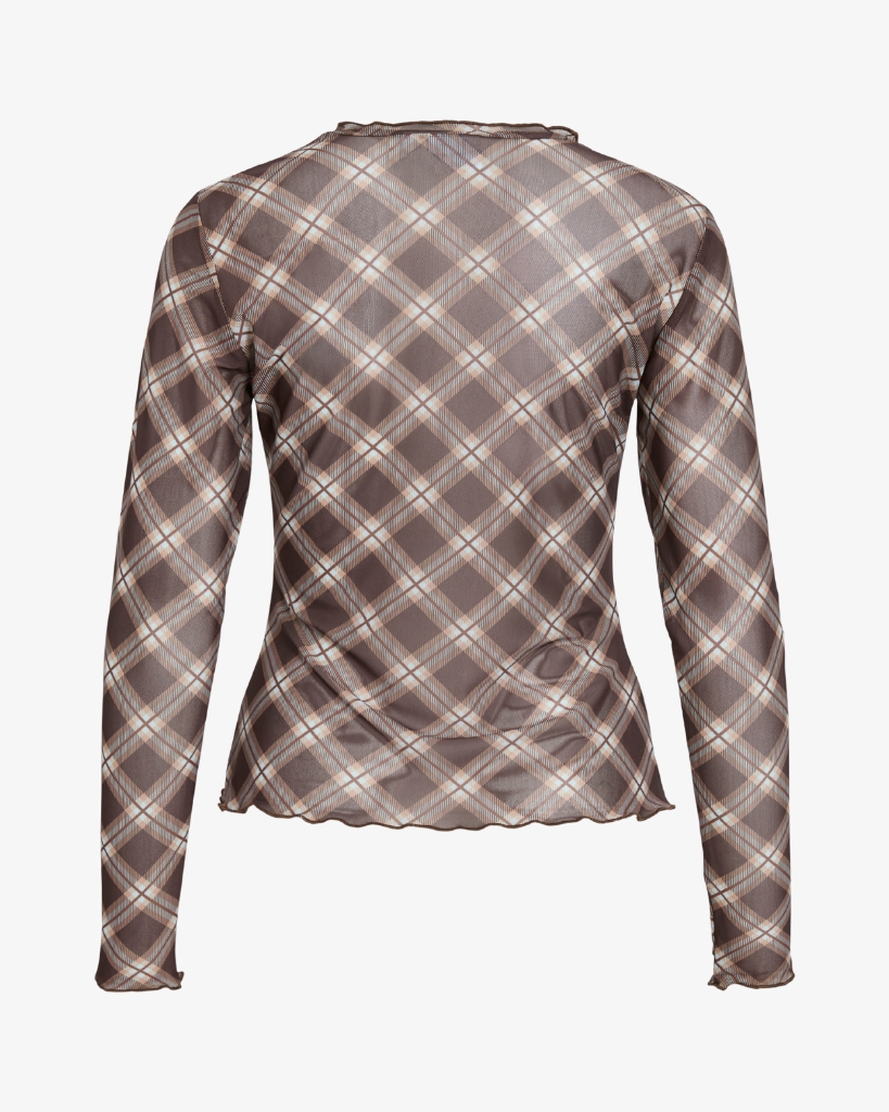 Vila Vininna Check Mesh Brun