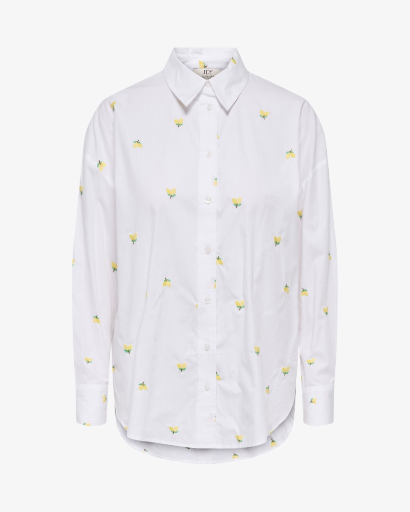 JDY Nelly Skjorte Hvid/Citroner