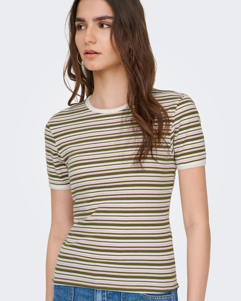 JDY Lada T-shirt Oliven/rosa