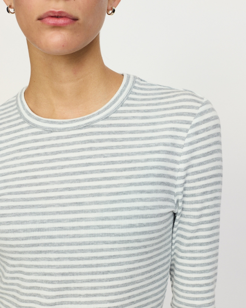 Soft Rebels Fenja T-shirt Grå/hvid stribet