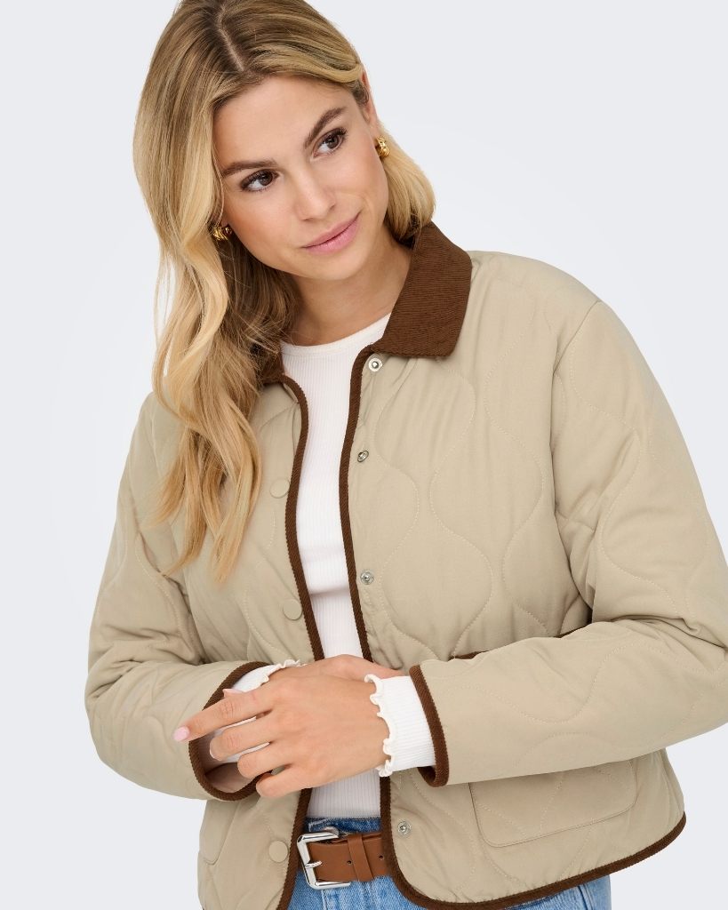JDY Paula Quilted Jakke Sand/Brun