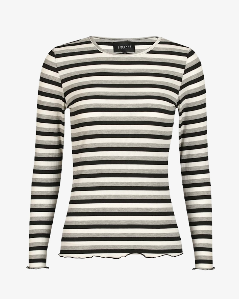 Liberte Natalia T-shirt Sort/Grå/Hvid