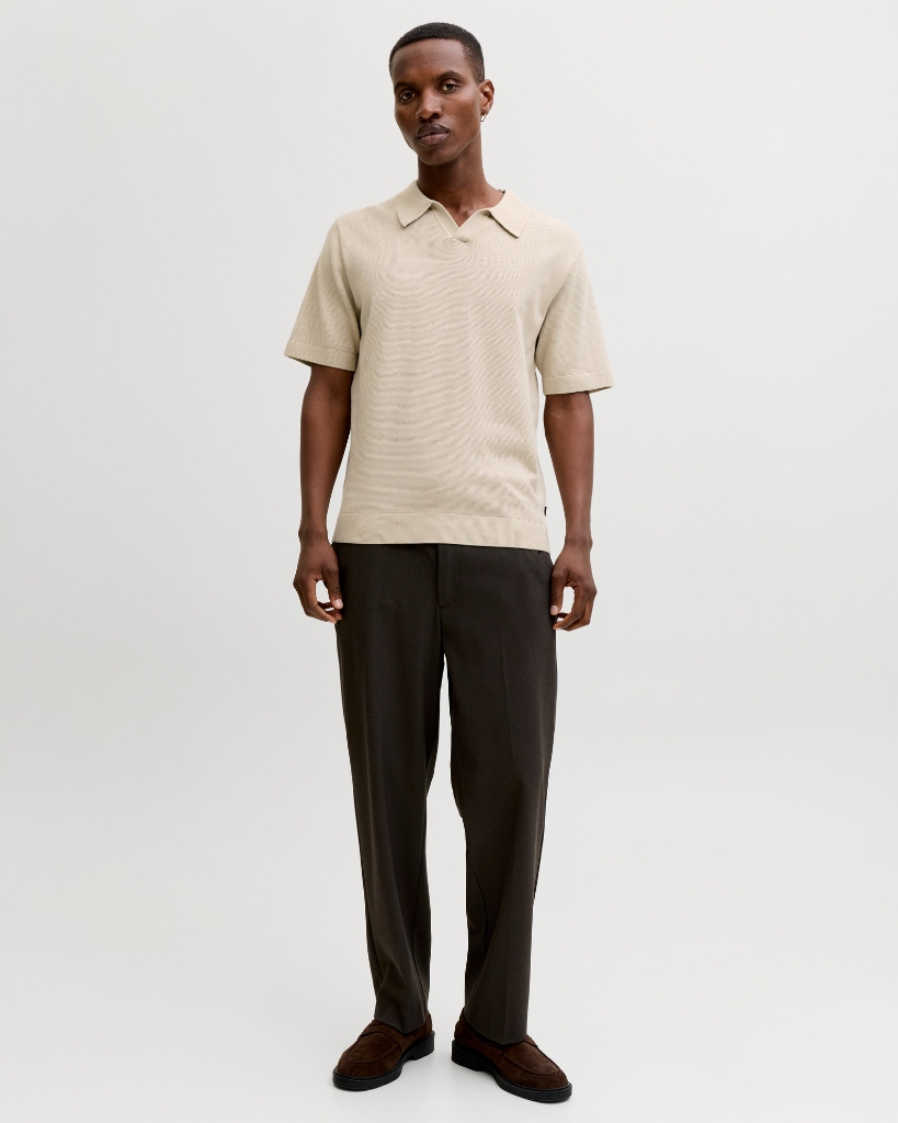 Jack Jones Milano Strikpolo Sand