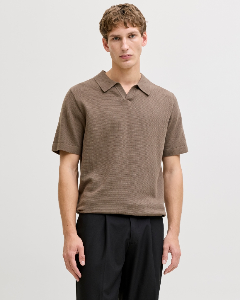 Jack Jones Milano Strikpolo Brun