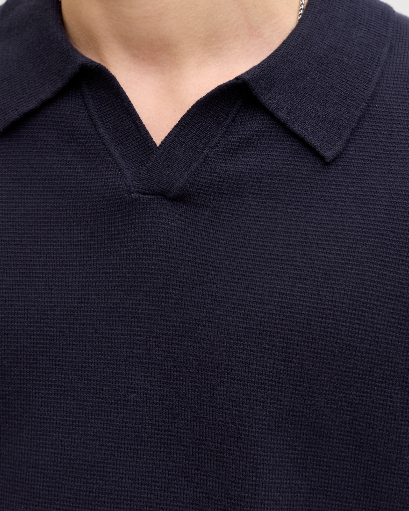 Jack Jones Milano Strikpolo Mørkeblå Plussize