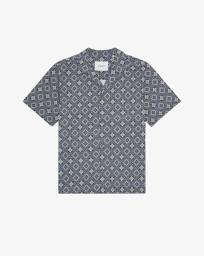 Les Deux Lukas Arabesque Skjorte Blå