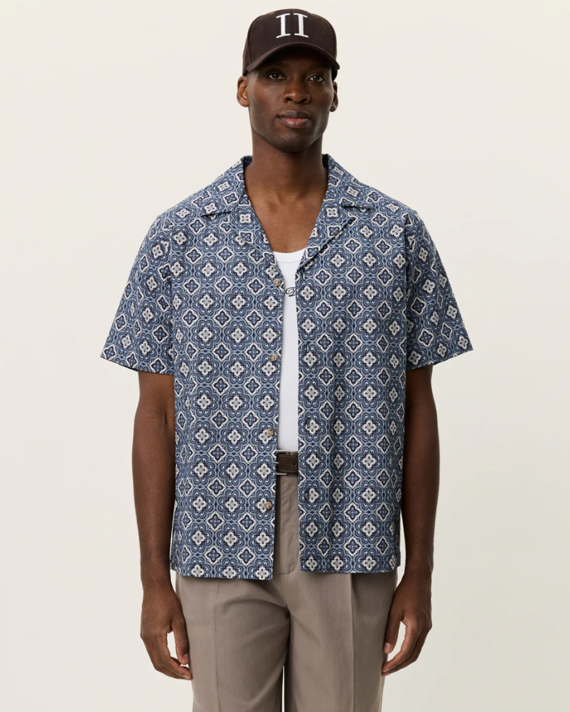 Les Deux Lukas Arabesque Skjorte Blå