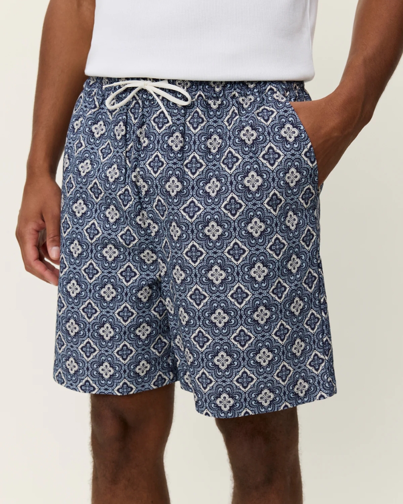 Les Deux Harry Arabesque Shorts Blå