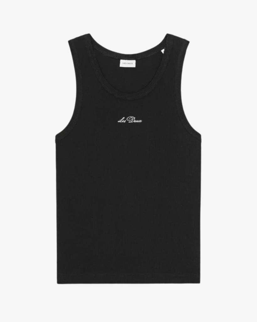 Les Deux Arthur Logo Rib Tanktop Sort