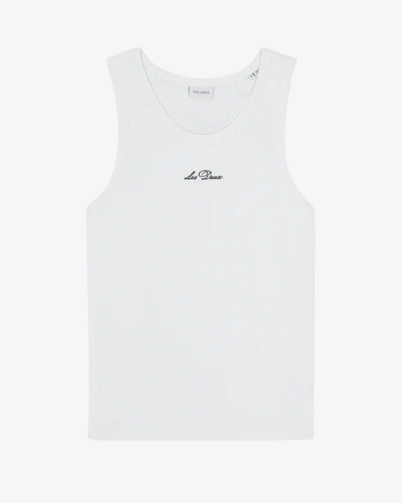 Les Deux Arthur Logo Rib Tanktop Hvid