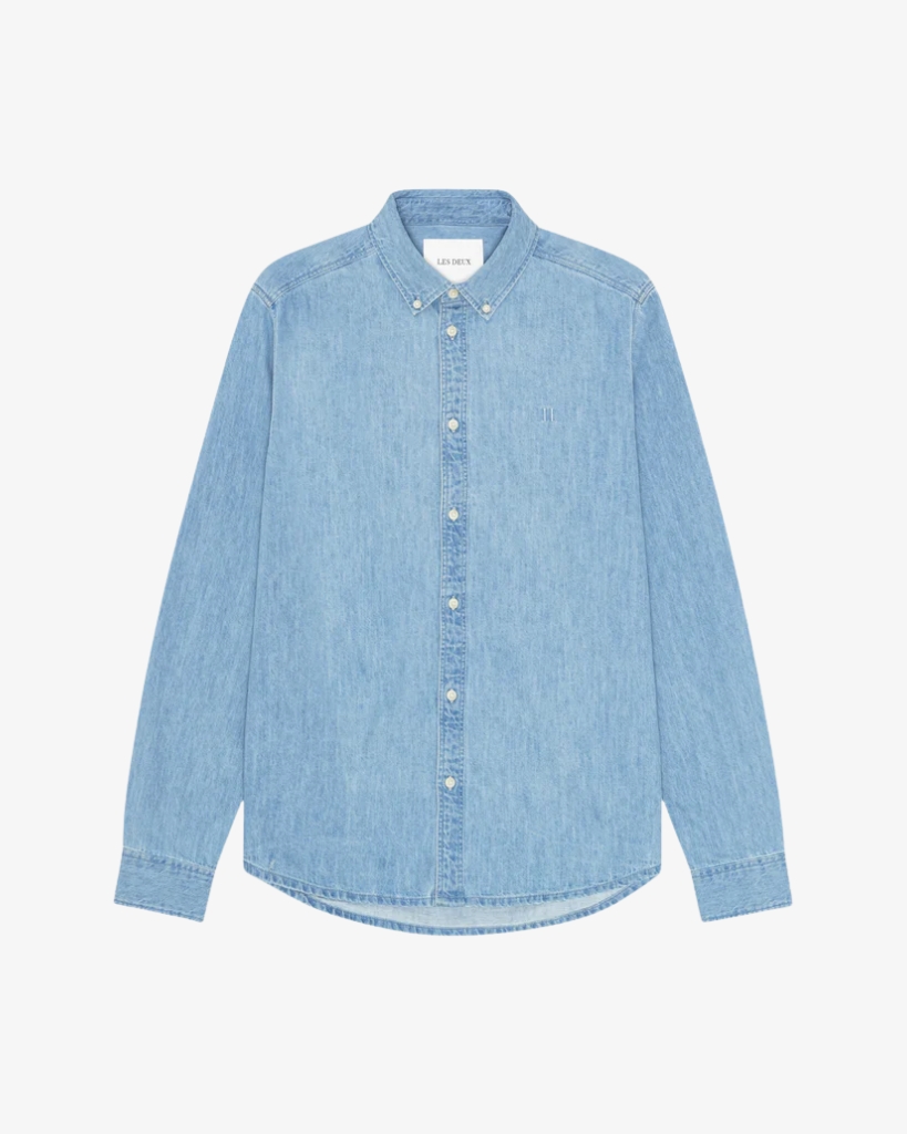Les Deux Konrad Denim Skjorte Lyseblå