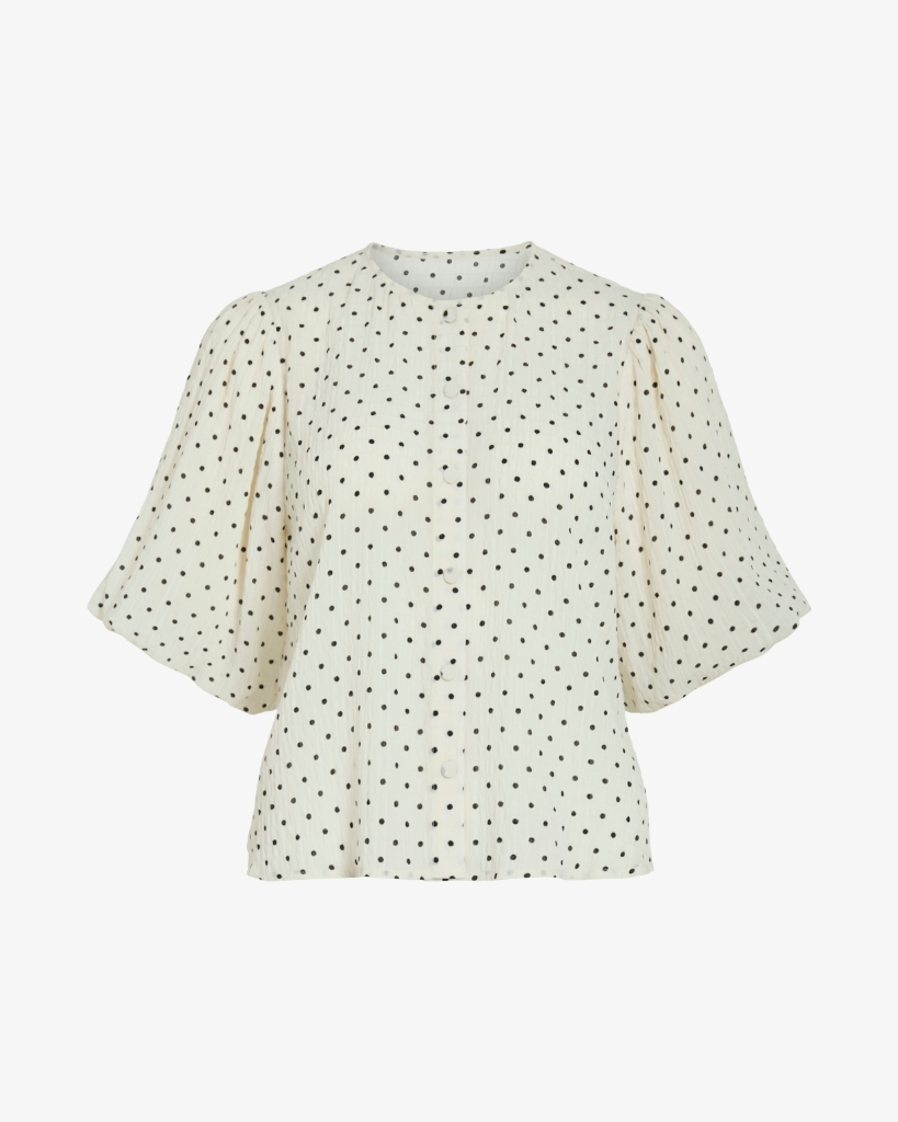 Vila Viea Bluse Hvid/sort