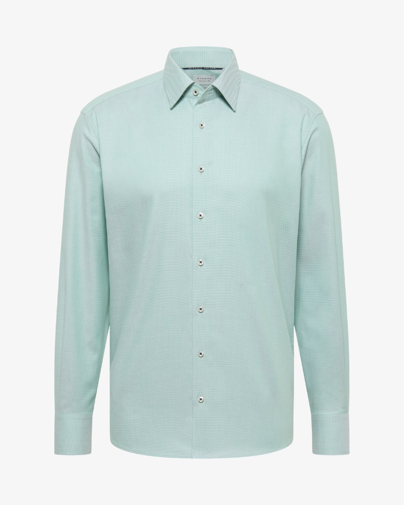 Eterna Dobby Skjorte Comfort fit Grøn