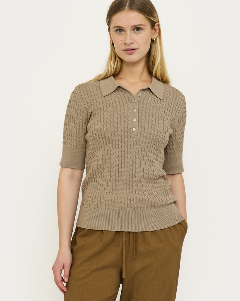 Soft Rebels Beth Strikpolo Mørk Sand