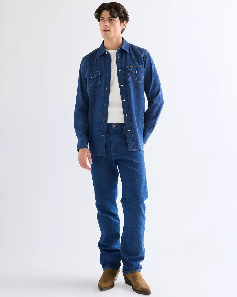 Wrangler Western Skjorte Blå