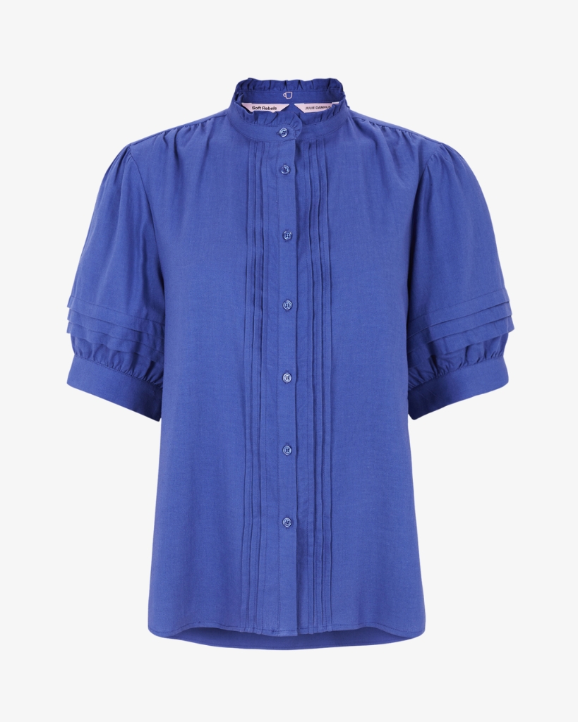 Soft Rebels Yindi Frill Bluse Blå