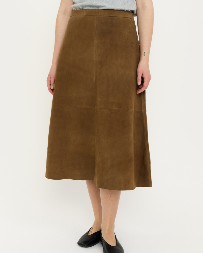 Soft Rebels Petra Suede Nederdel Brun