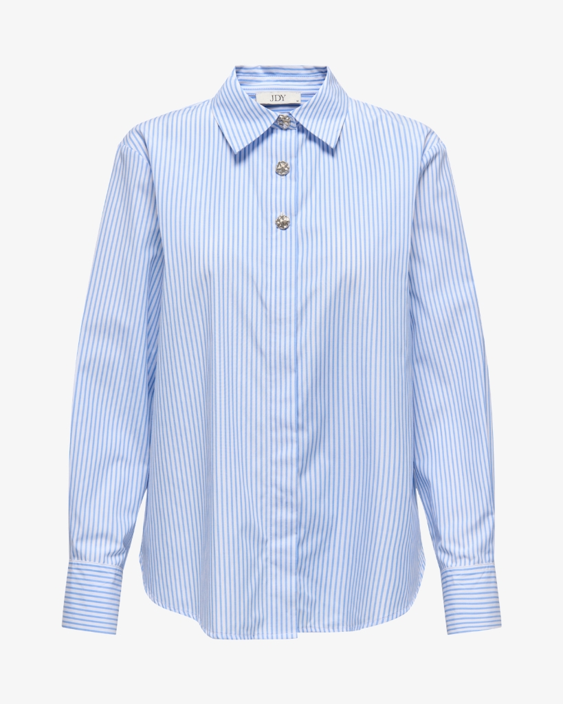 JDY Soho Stribet Skjorte Lyseblå/Hvid