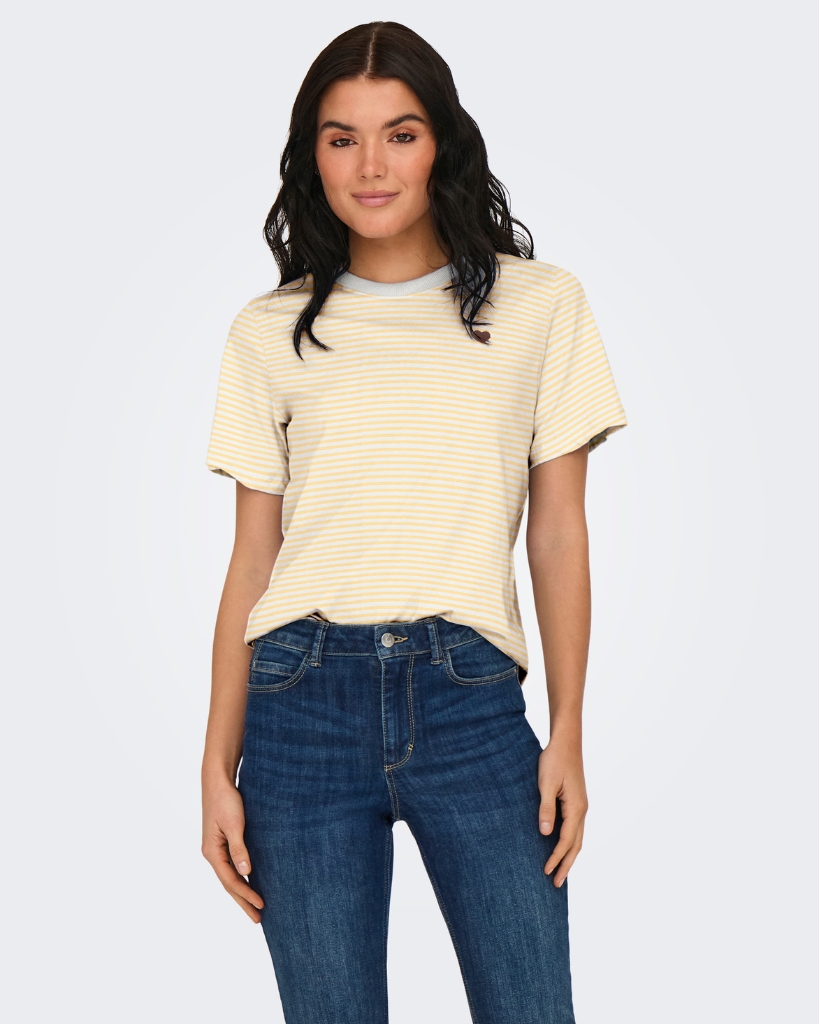 JDY Pisa T-shirt Gul/Offwhite