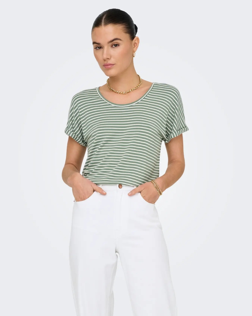 JDY Sissy T-shirt Grøn/hvid