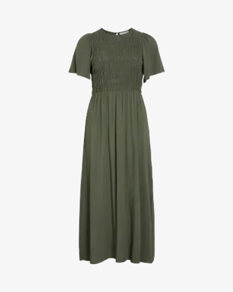 Vila Vilisa Midi Smock Kjole Oliven