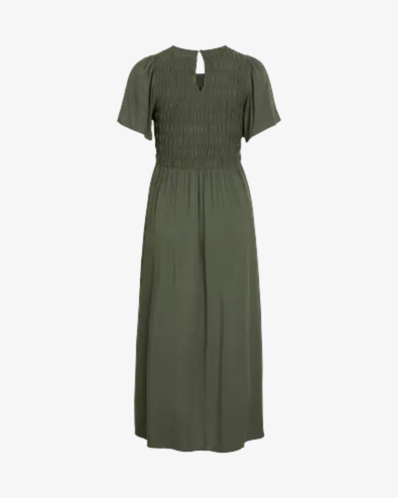 Vila Vilisa Midi Smock Kjole Oliven