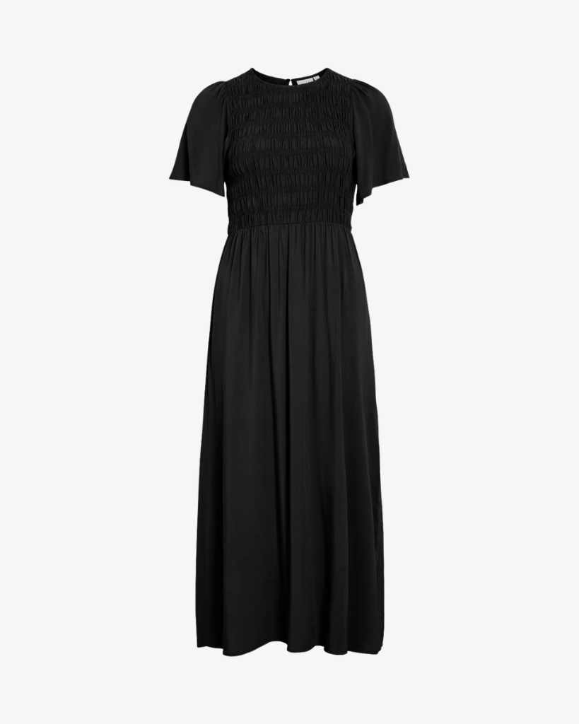 Vila Vilisa Midi Smock Kjole Sort