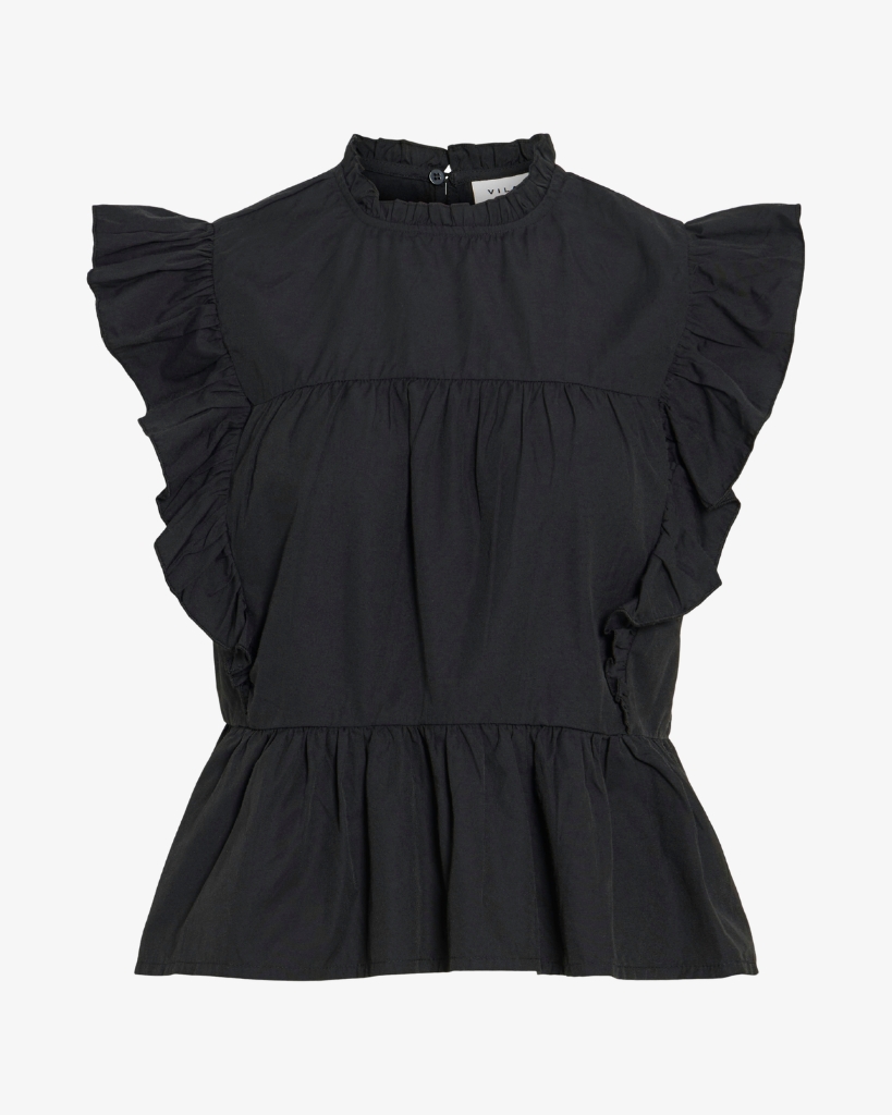 Vila Virufella Bluse Sort