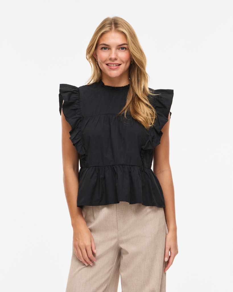 Vila Virufella Bluse Sort