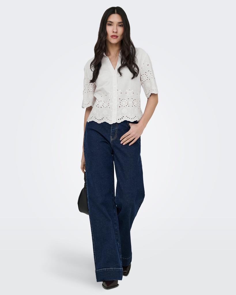 JDY Marina Skjorte Broderi Hvid