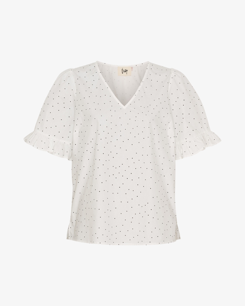Isay Molly Bluse Hvid/sort