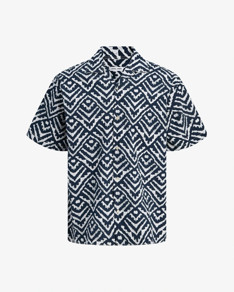 Jack Jones Kortærmet Milo Seersucker Skjorte