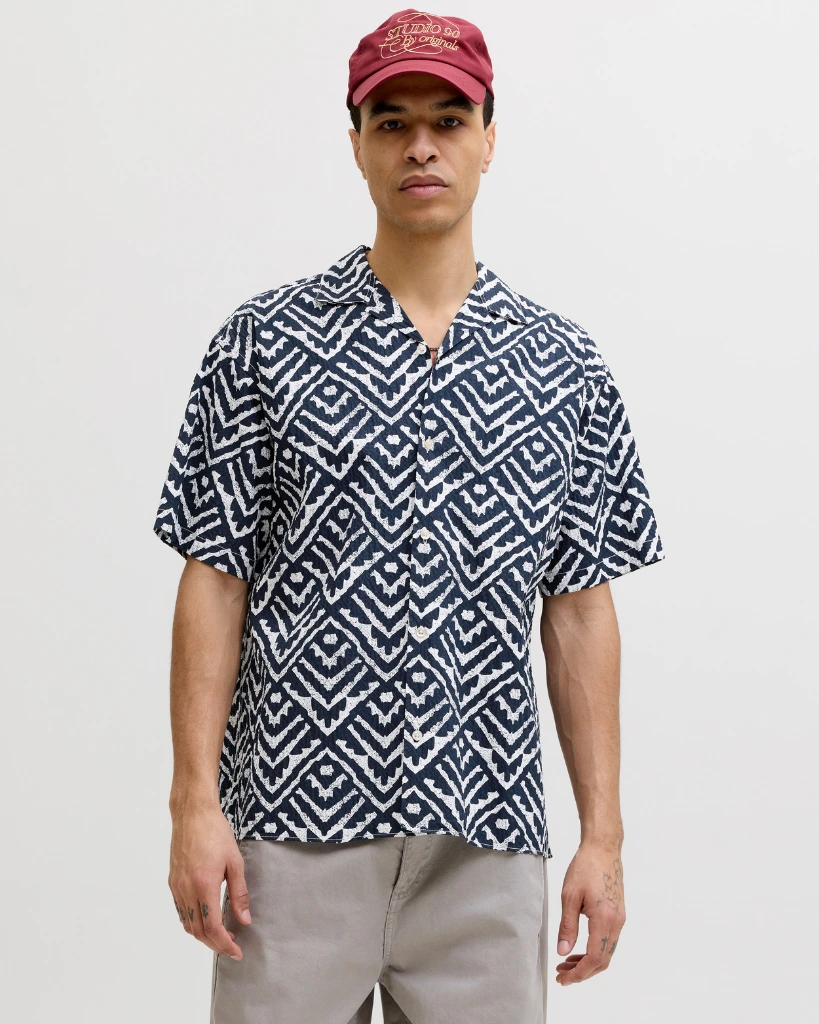 Jack Jones Kortærmet Milo Seersucker Skjorte