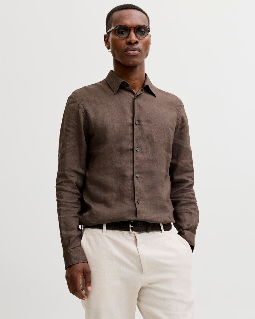 Jack Jones Lawrence Hør Skjorte Brun